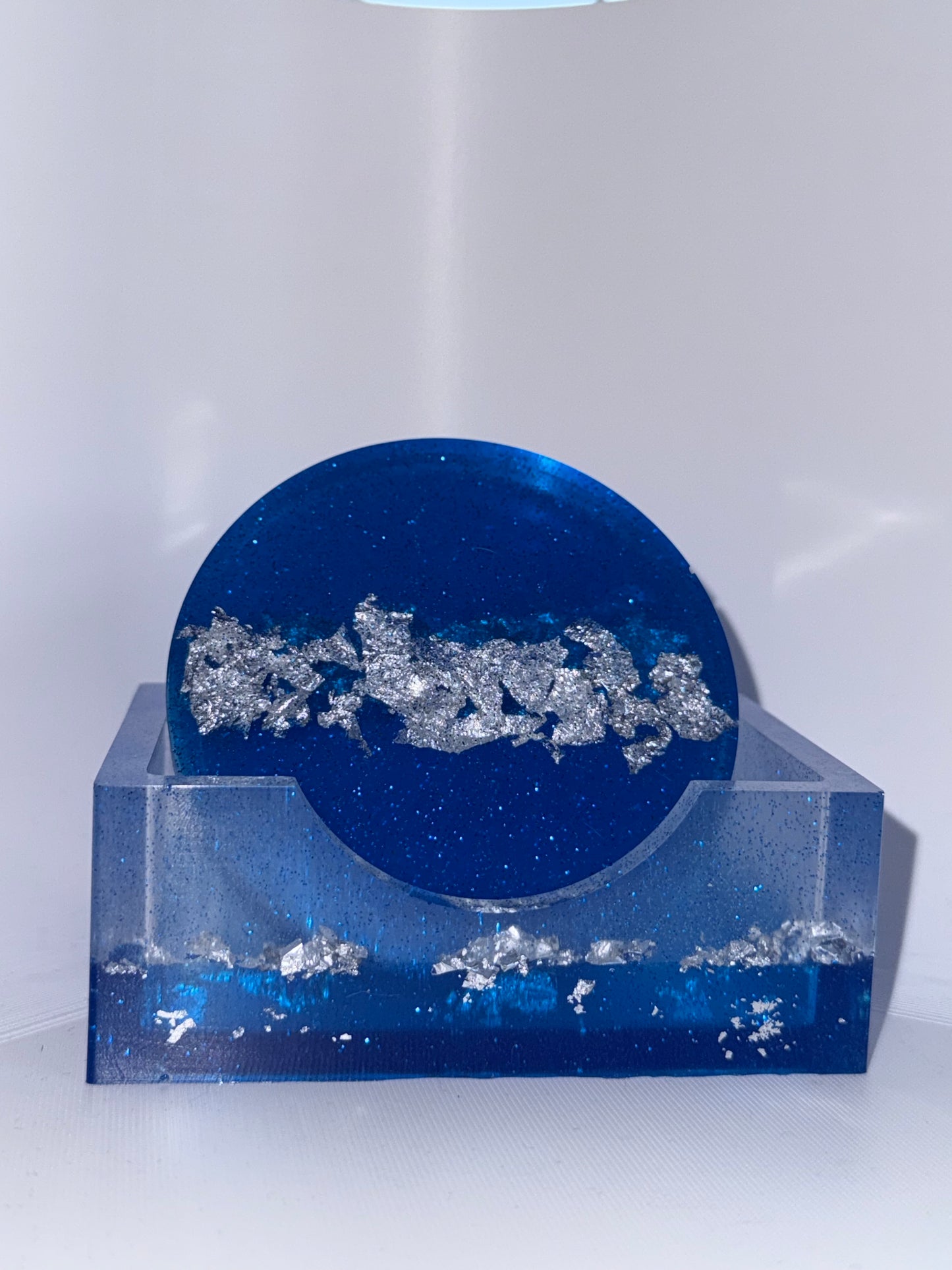 Ocean-Inspired Resin Coaster Set with Holder – Set of 4