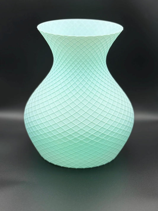 Diamond Grid 3D Printed Vase – Sculptural Modern Decor in Custom Colors